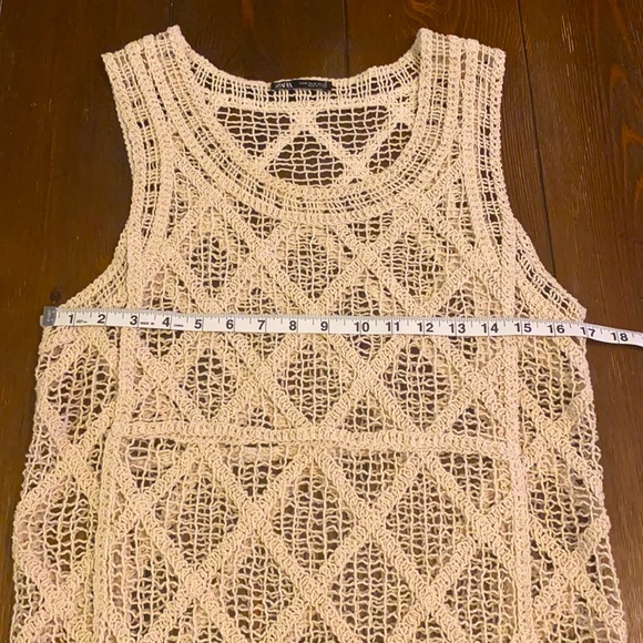 Zara Off White Cotton Crochet Dress - Picture 5 of 6